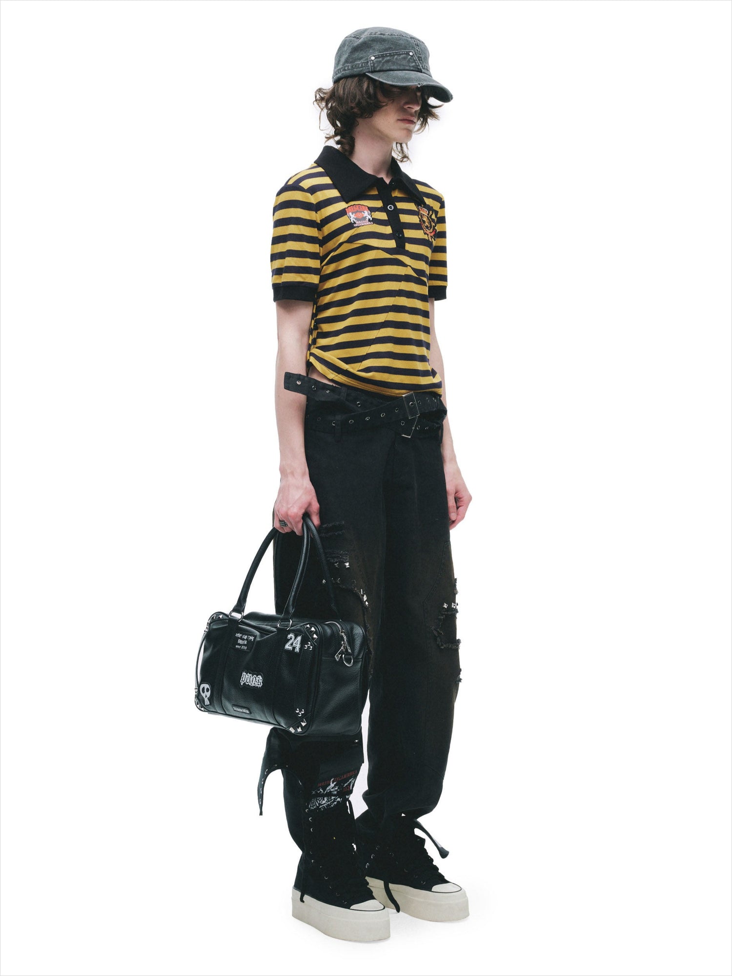 Patchwork Drawstring Adjustable T-Shirt