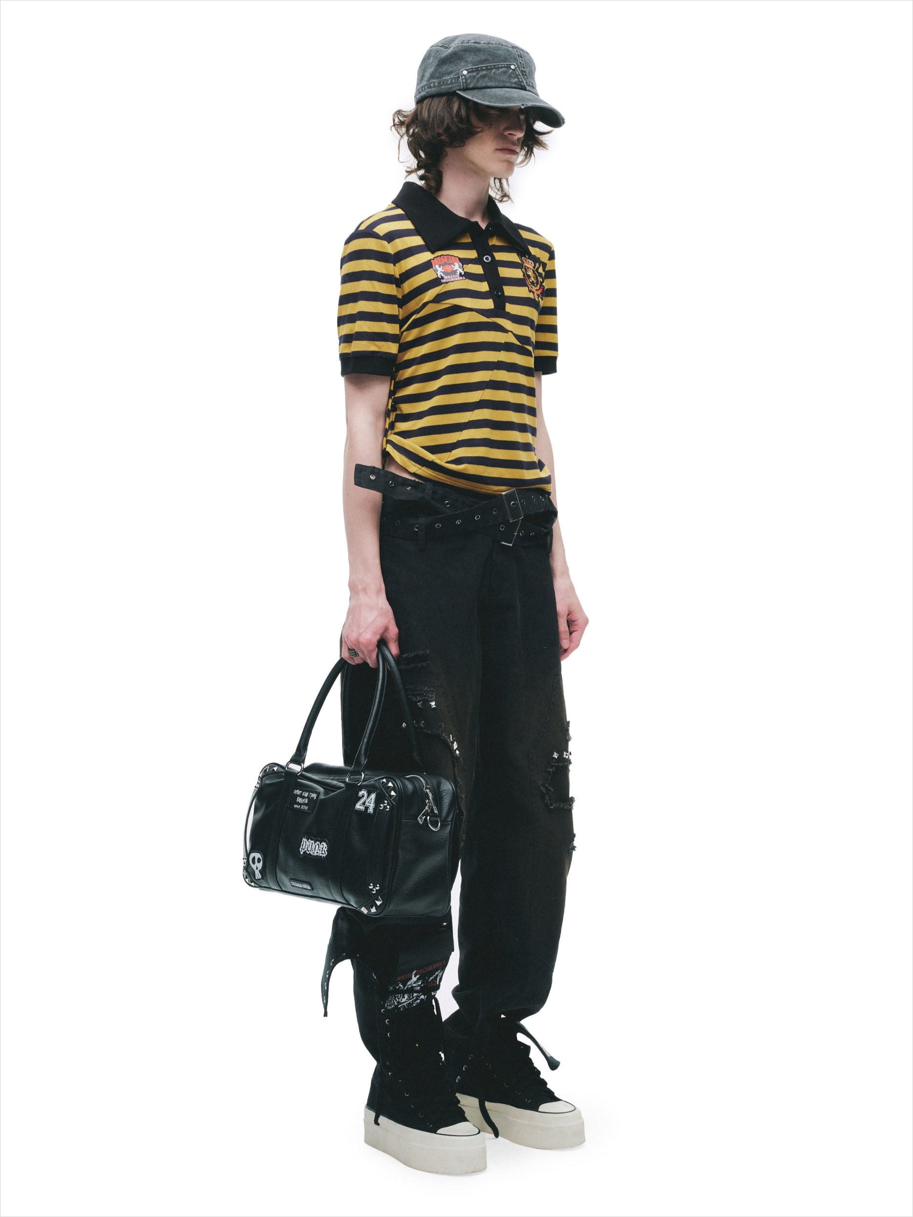 Patchwork Drawstring Adjustable T-Shirt