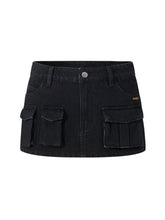 Asymmetrical Low - Rise Straight - Cut Denim Mini Skirt - CHINASQUAD