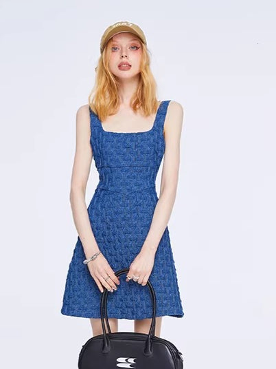 Aphrodite Blue Stretch Denim Camisole Dress