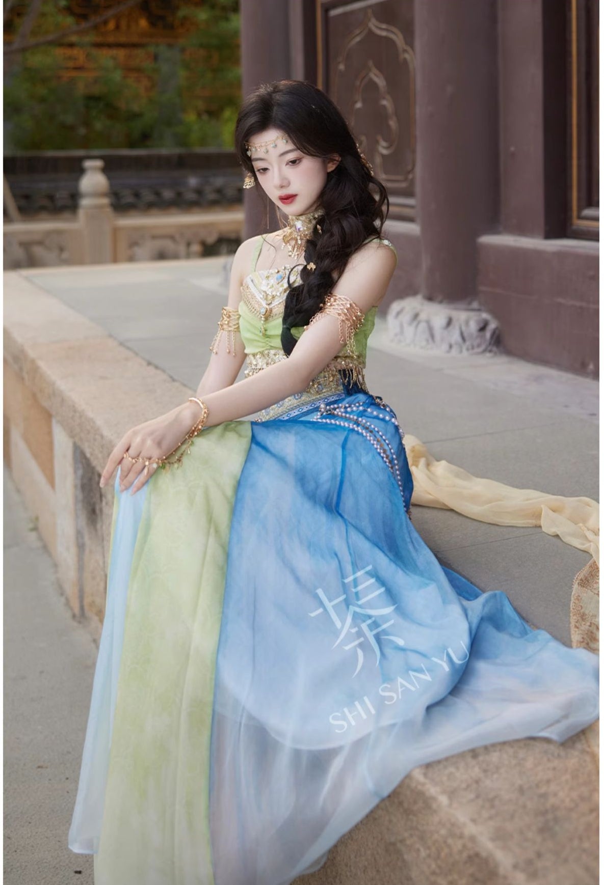 &quot;碧落沙洲&quot; Modern-style Hanfu Set