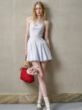 Natural Cotton Embroidered Little Blue Dress - CHINASQUAD