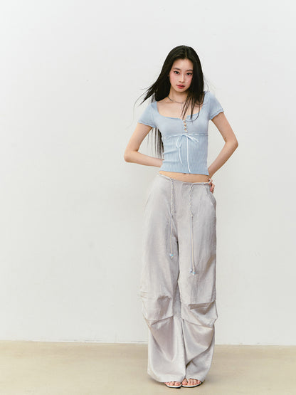 Bowknot Lyocell Knit T-shirt - CHINASQUAD