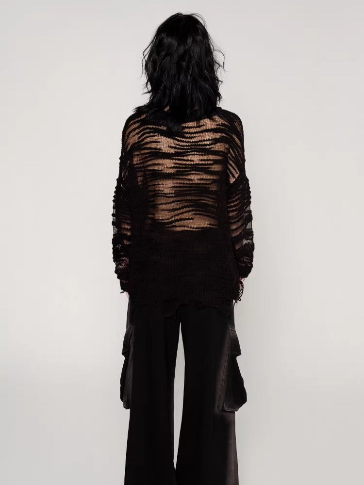 Textured Slub Wool Knit Sweater