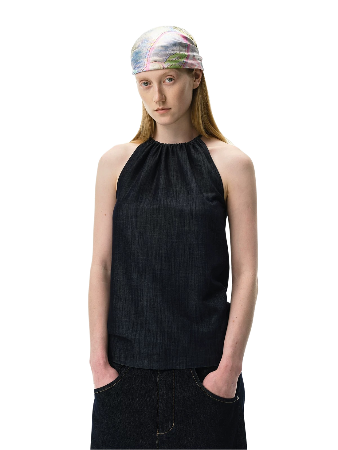 Lyocell Textured Sleeveless Top