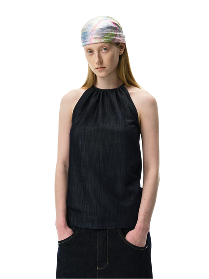 Lyocell Textured Sleeveless Top