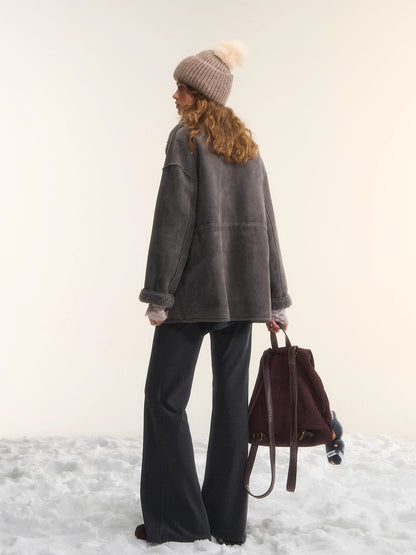 Asgony Asymmetric Layered Flare Knit Pants