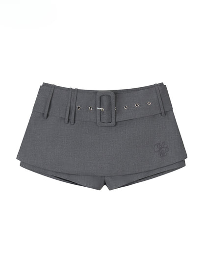 Belt Brand Embroidered Suit Skirt - CHINASQUAD