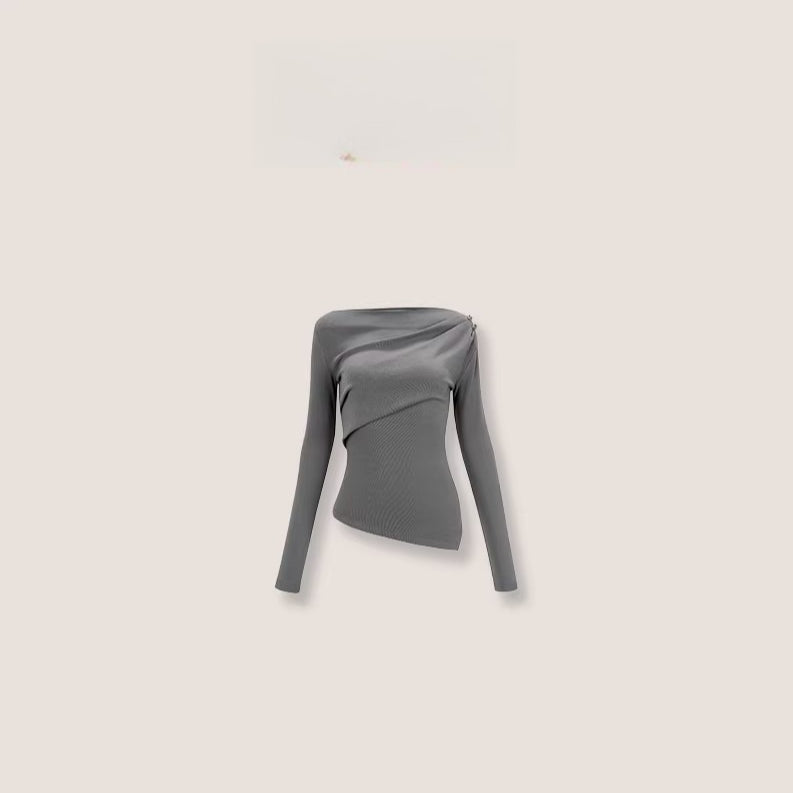 One-Shoulder Waist-Defining Knit Base Layer
