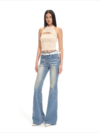 Sculpted Flare Denim Pants