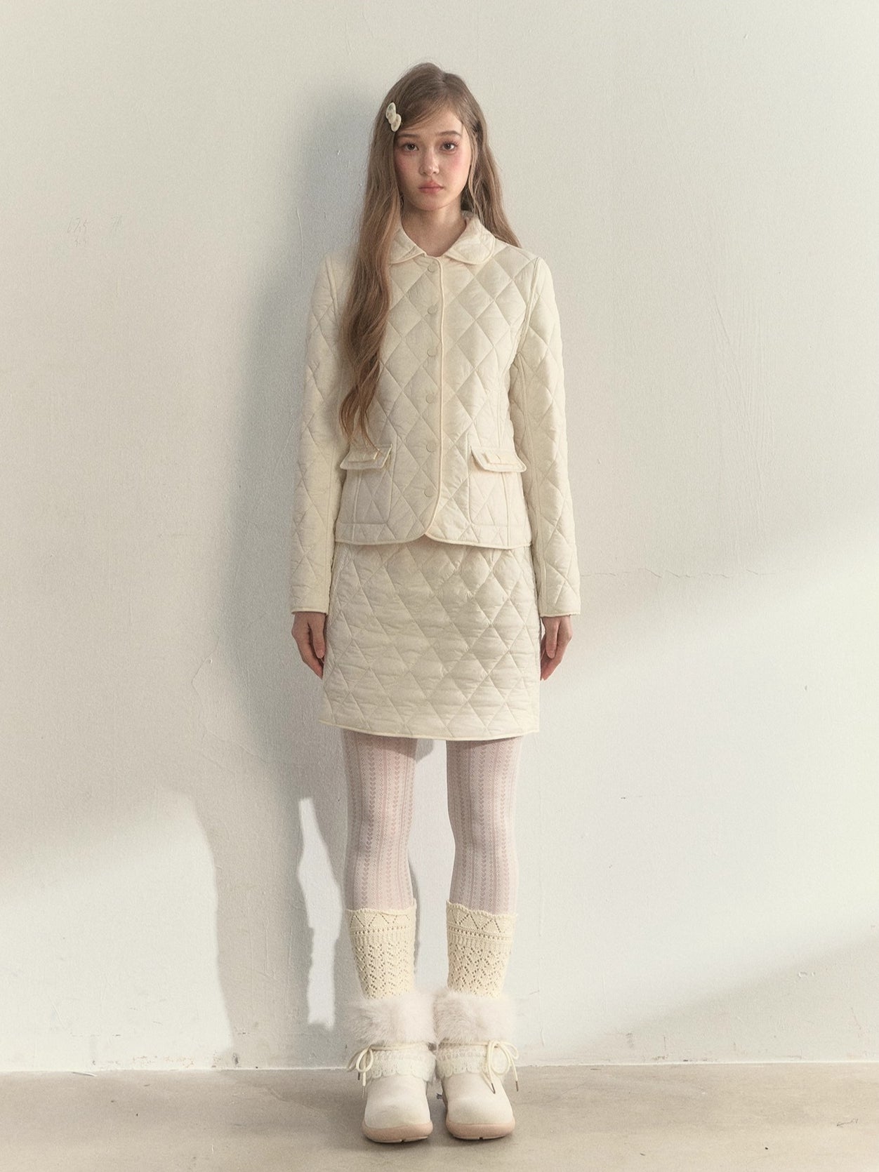 Reversible Quilted Doll Collar Jacket &amp; Skirt Set