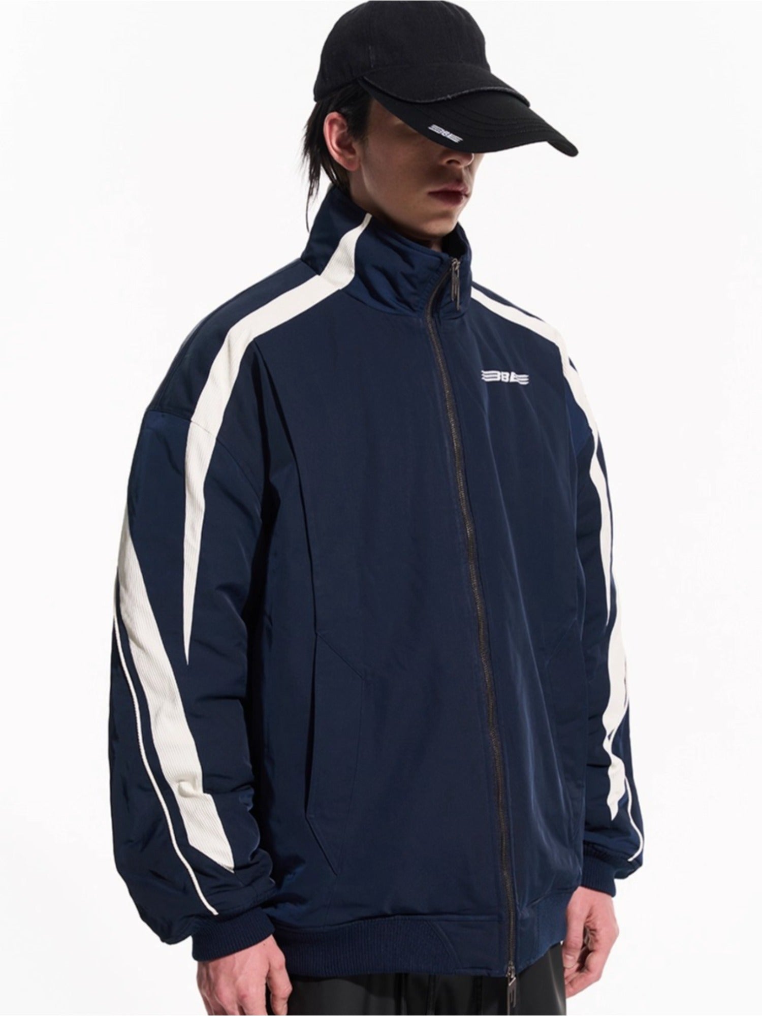 Striped Contrast Padded Cotton Jacket