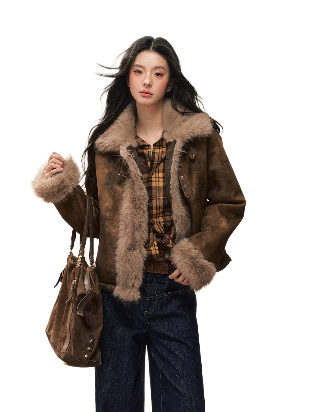 Brown Vintage Shearling Jacket
