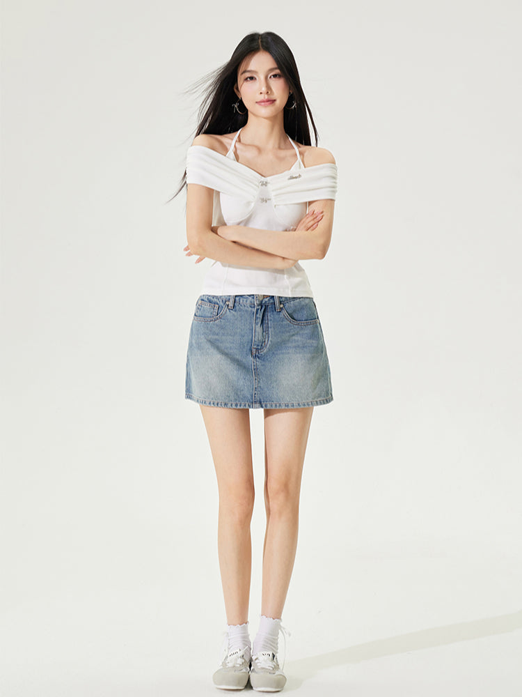 One-shoulder Tie-neck Top - CHINASQUAD