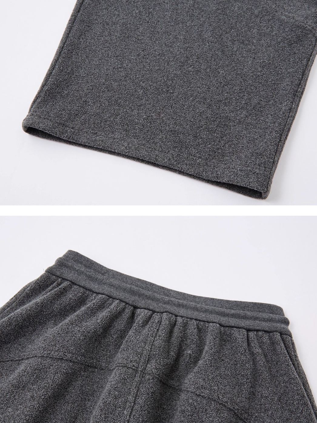 Fleece Curved-Leg Relaxed Pants