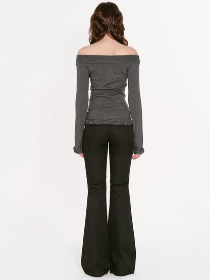 High-End Wool Off-shoulder Knit 