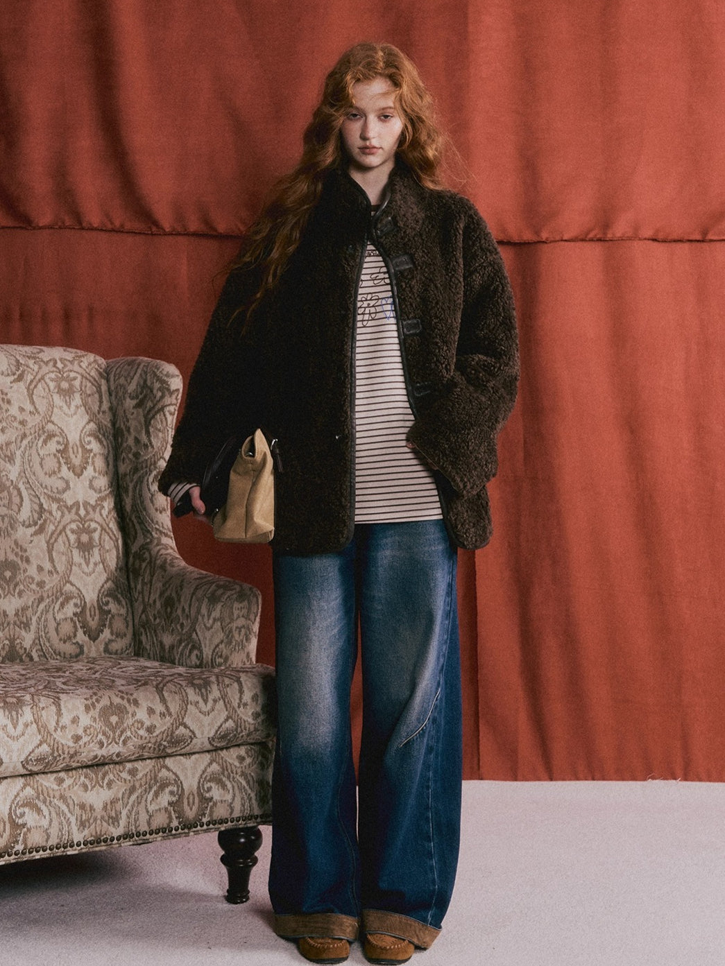 Reversible Faux Suede Shearling Jacket