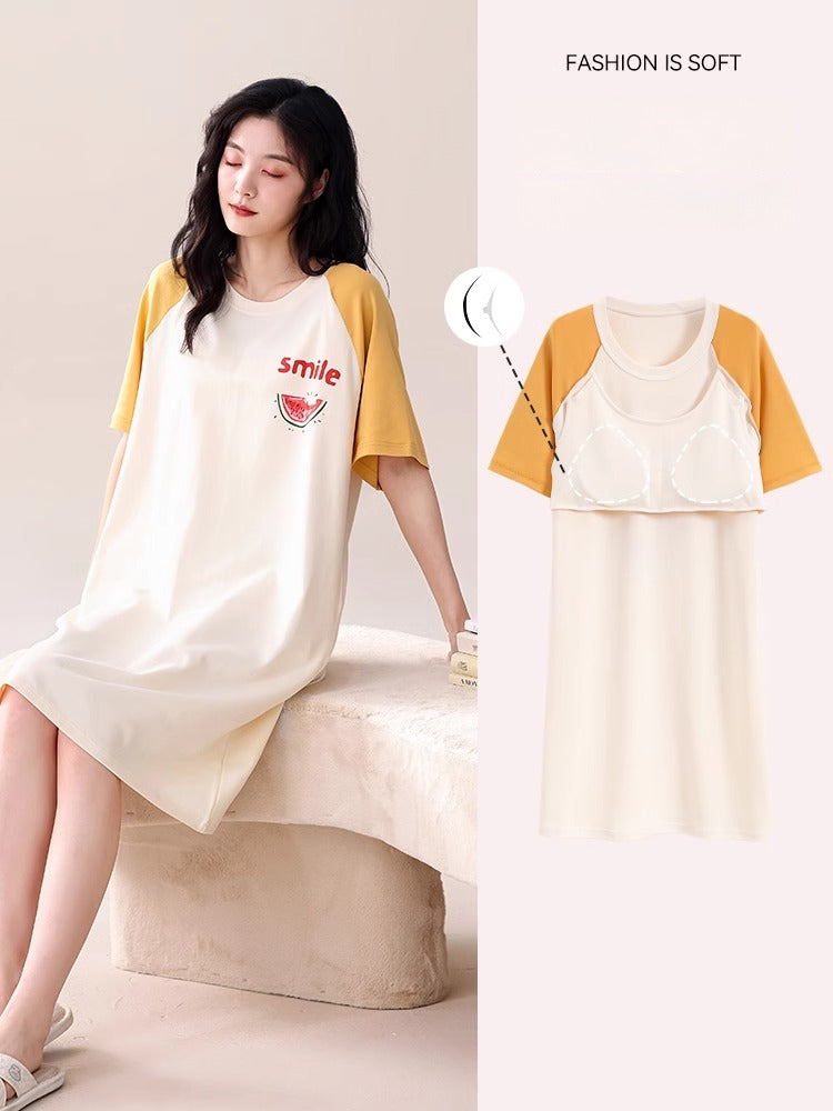 Cotton Round-neck Nightdresses