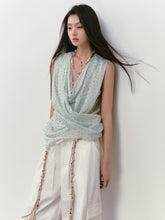 Small Floral Cowl Neck Sleeveless Vest - CHINASQUAD