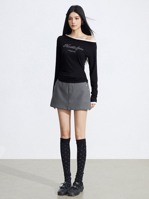 Rhinestone Embellished Slim-Fit T-Shirt