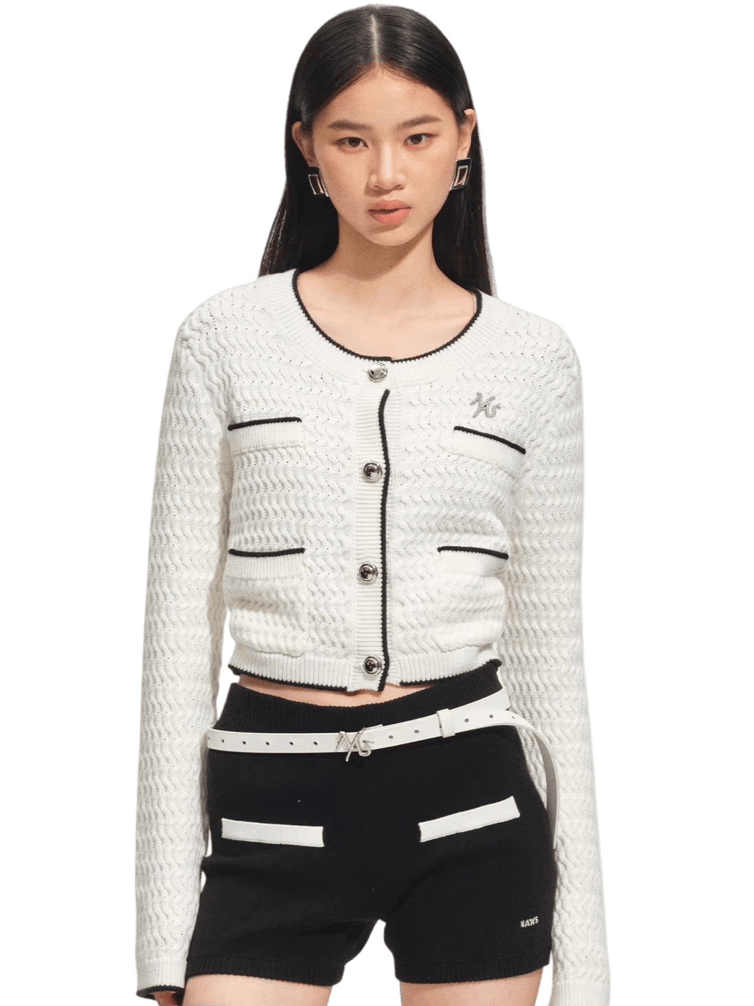Wanderer Knight Cropped Cable-Knit Cardigan