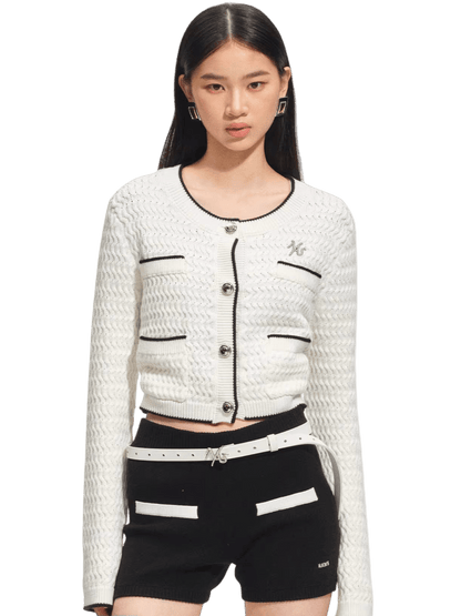 Wanderer Knight Cropped Cable-Knit Cardigan