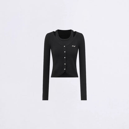 Cut-Out Layered Knit Base Layer