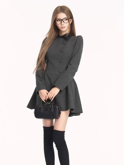 Vintage Preppy Faux Fit-and-Flare Dress