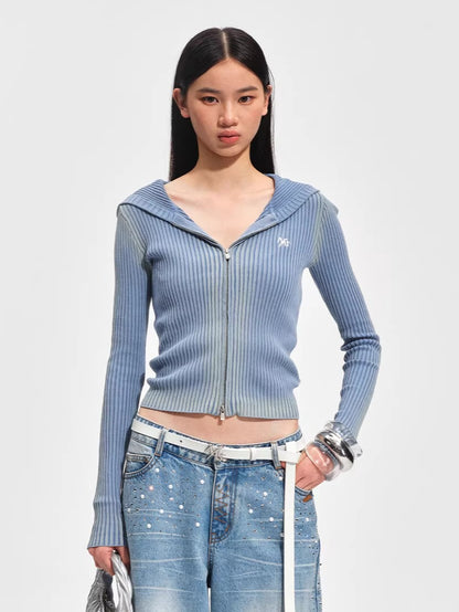 Slim-Fit Cotton Hooded Knit Cardigan