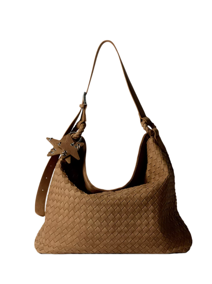 Oversized Woven Suede Tote Shoulder Bag ECODAY