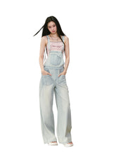 Washed Light Blue Denim Overalls - CHINASQUAD