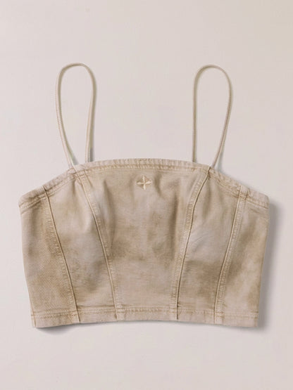 Vintage Storm Fade Dye Long Camisole Fading Desert