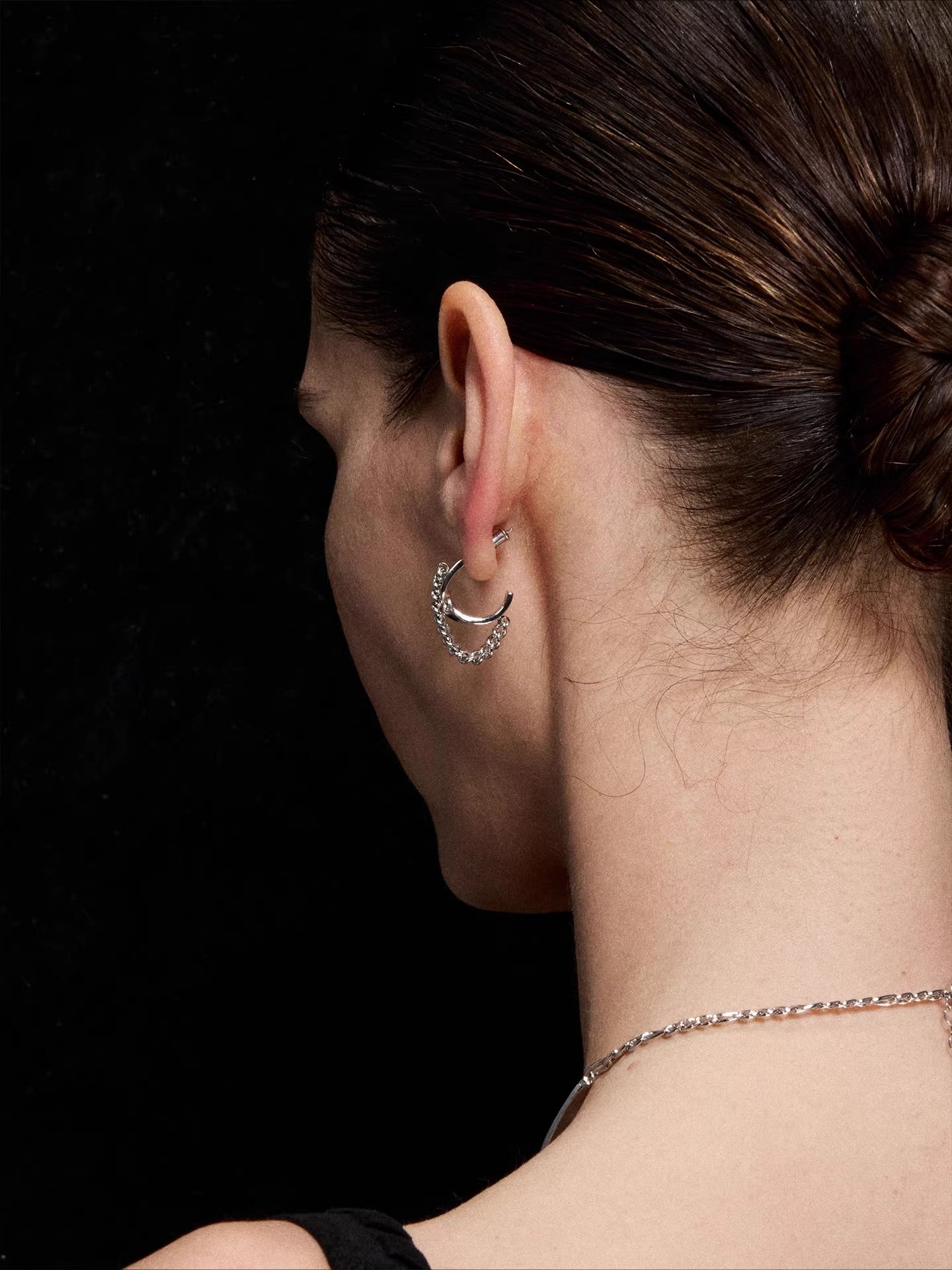 Minimalist Möbius Line Stud Earrings