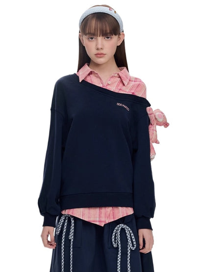 Asymmetric Layered Sweatshirt