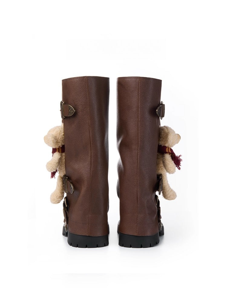 Vintage Stacked High Leather Boots