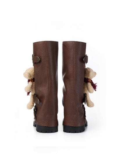 Vintage Stacked High Leather Boots