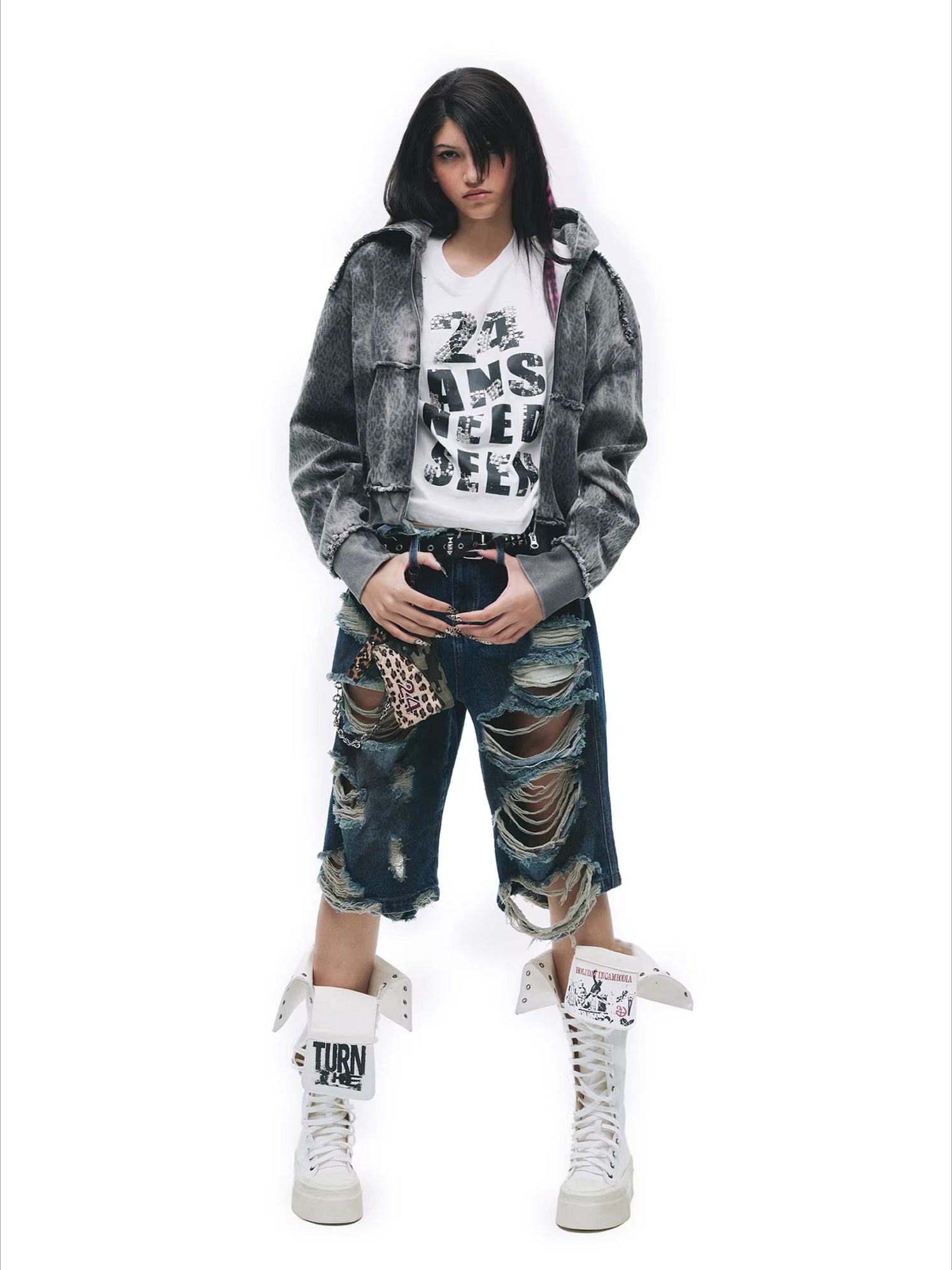 Tie-Dye Distressed Grunge Sweatshirt