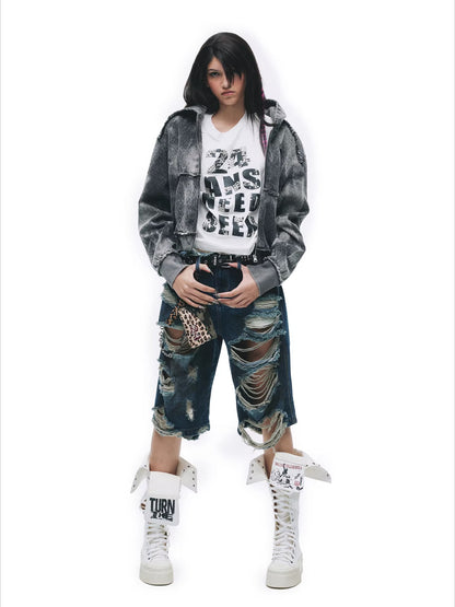 Tie-Dye Distressed Grunge Sweatshirt