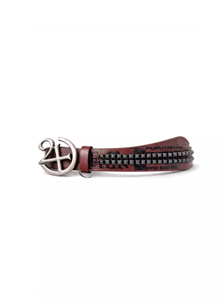 Punk Studded Leather Belt