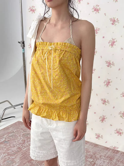 Vintage Floral Halter Camisole