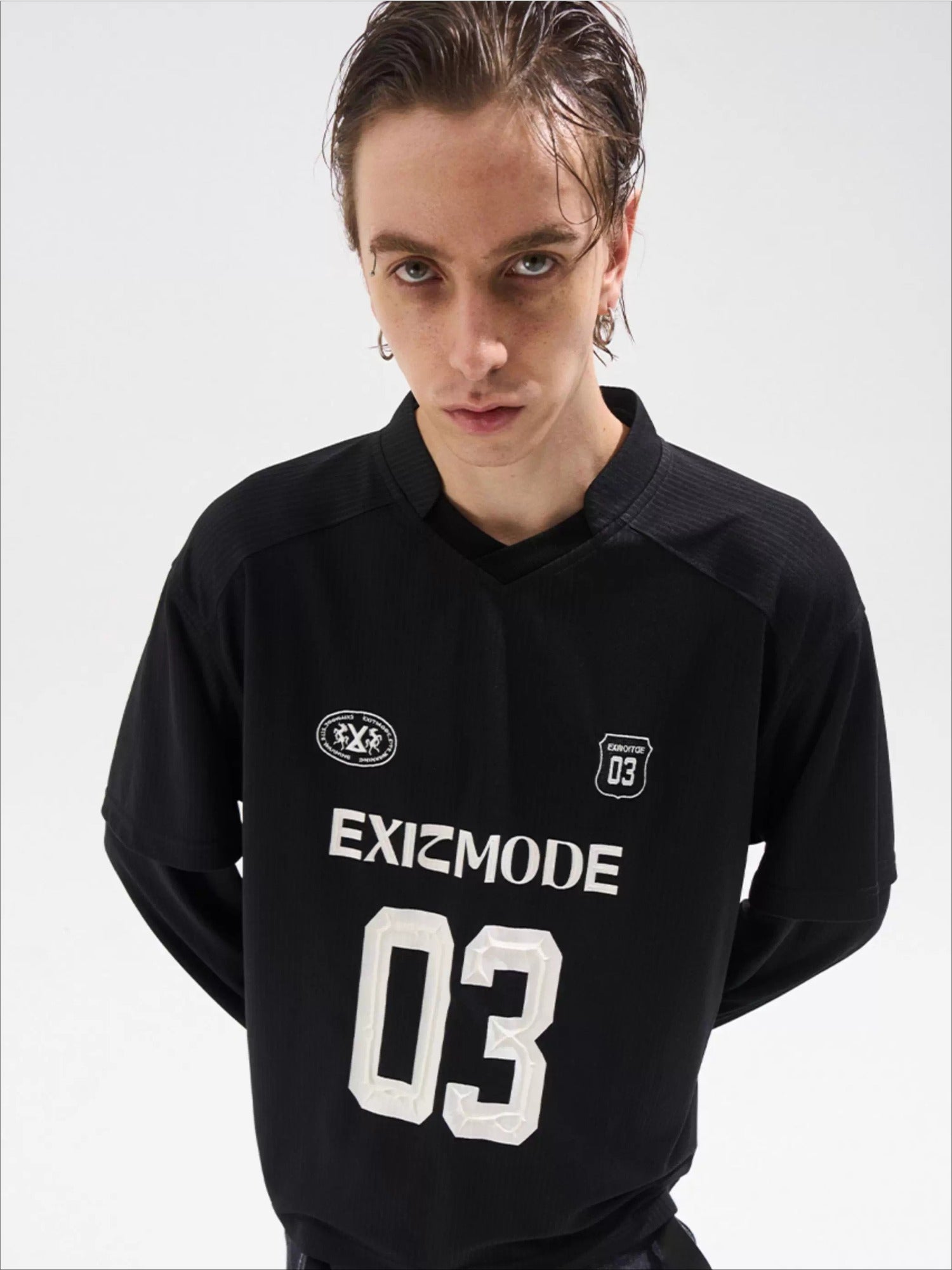 Vintage Striped Layered-Effect Long Sleeve Jersey T-Shirt