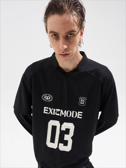 Vintage Striped Layered-Effect Long Sleeve Jersey T-Shirt