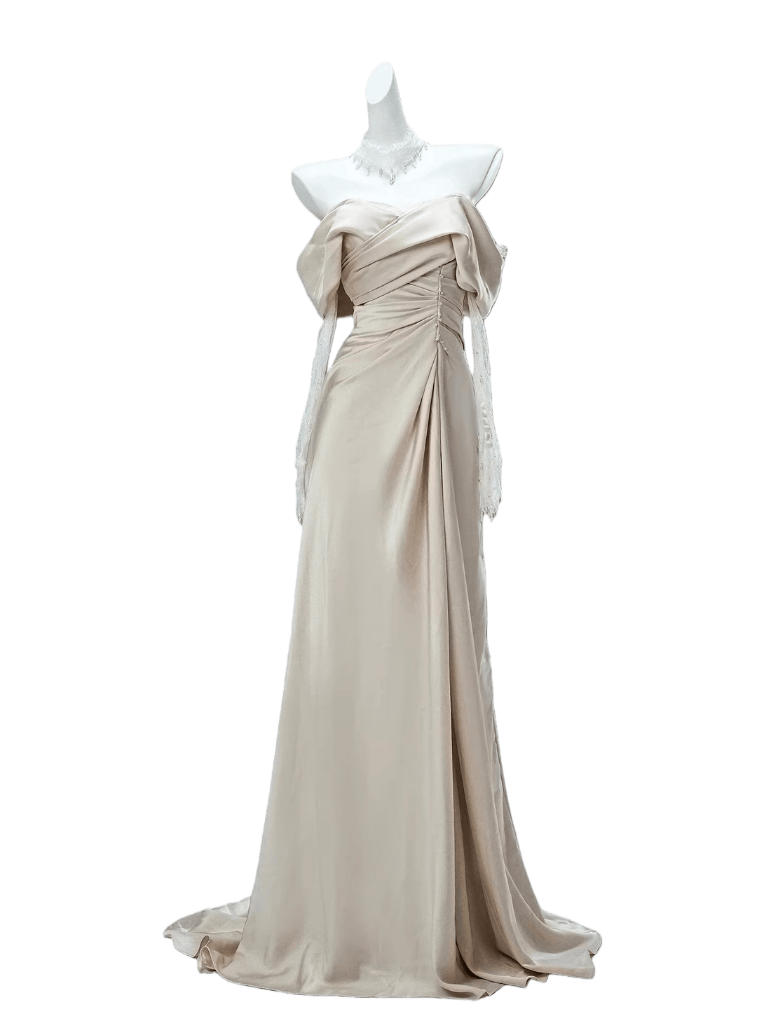 Angelic Élan Draped Couture Gown