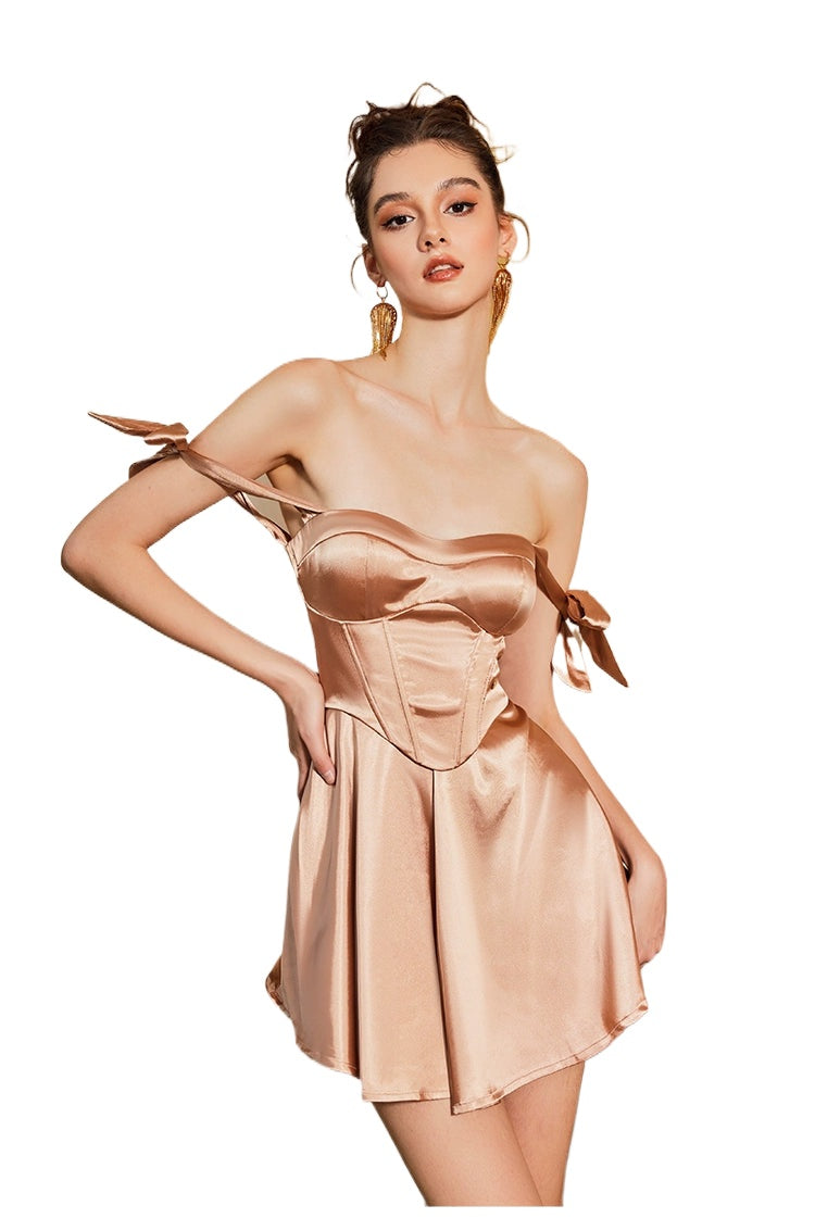 Gold Bondage A-line Mini Dress