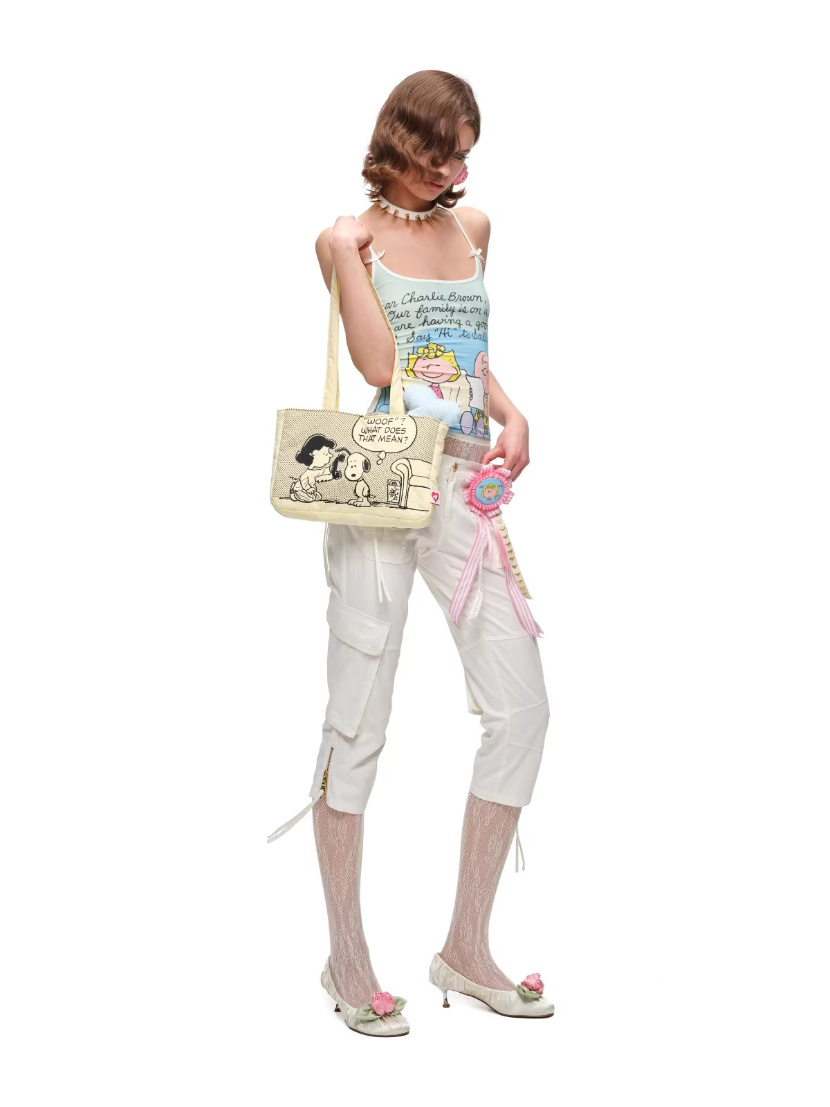 Snoopy Graphic Quilted Shoulder Bag