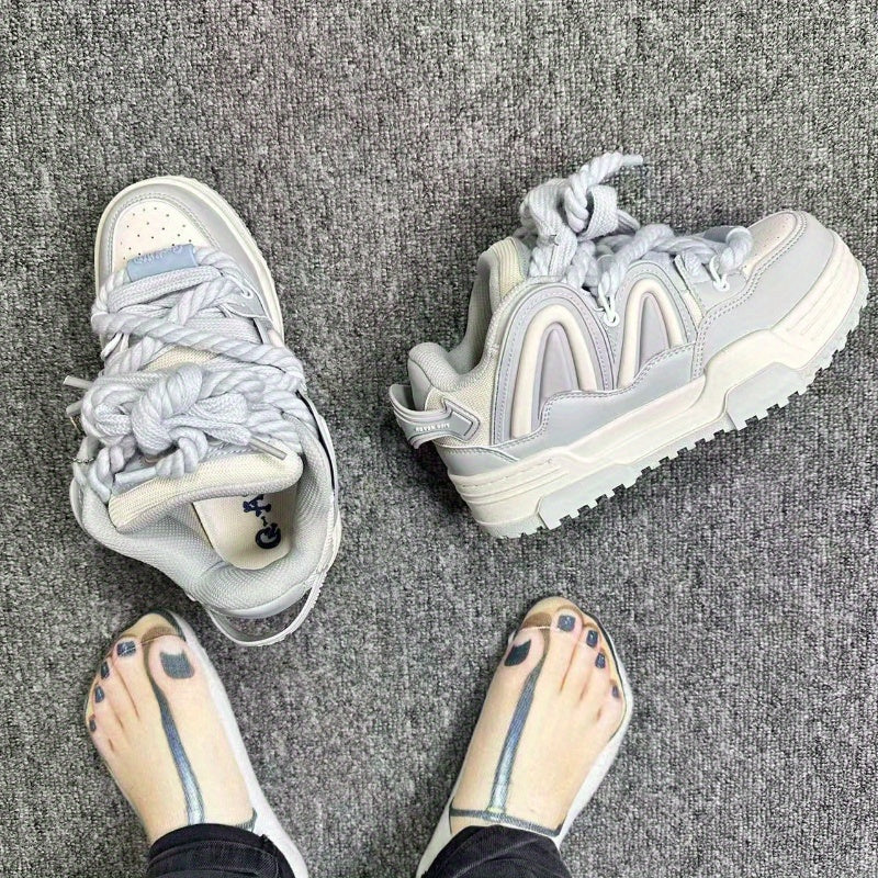 Sky Grey Chunky Casual Sneakers