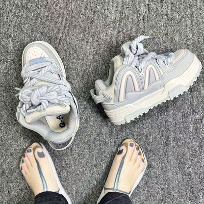 Sky Grey Chunky Casual Sneakers