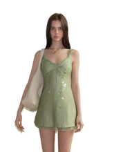 Hand-Beaded Acetate Slip Dress NeverMore