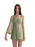 Hand-Beaded Acetate Slip Dress NeverMore