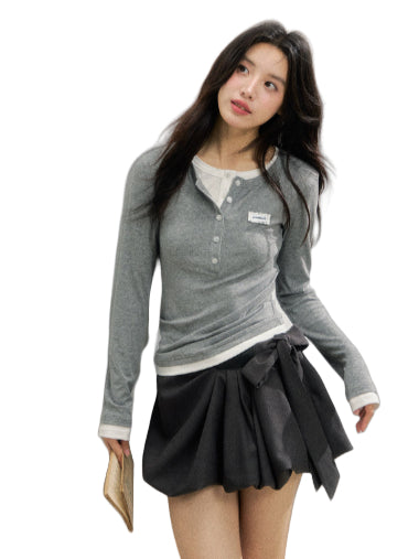 Lyocell Henley Neck Soft T-Shirt - CHINASQUAD